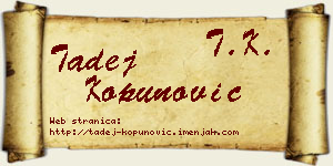 Tadej Kopunović vizit kartica